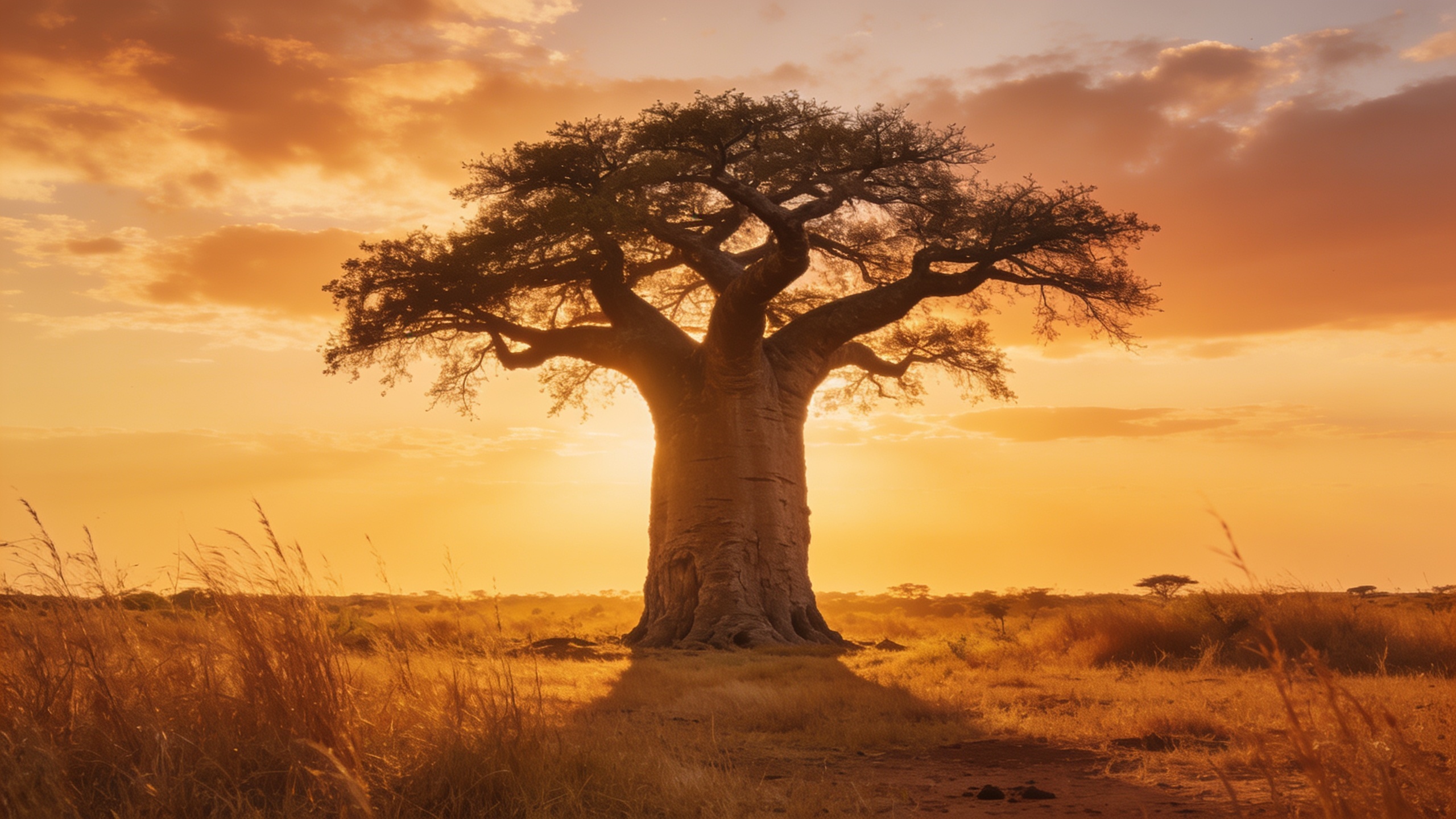 Baobab dans la savane sénégalaise